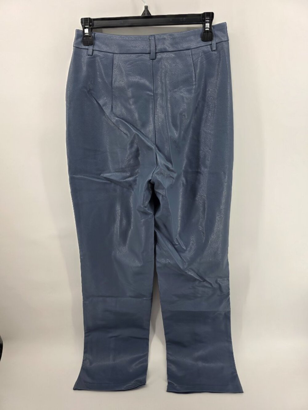 SLA Blue Vegan Leather Pants Size S Straight Leg Trousers - Picture 4 of 5